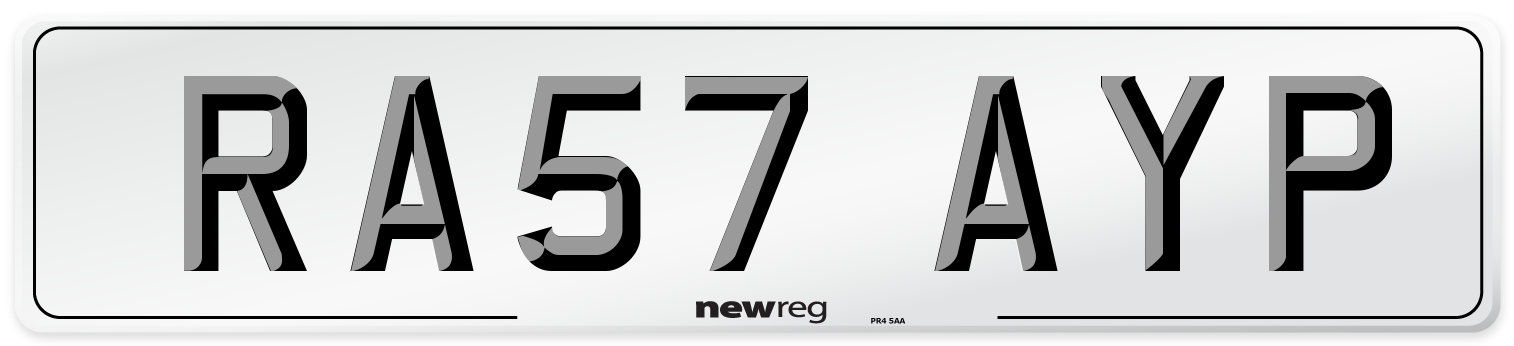 RA57 AYP Number Plate from New Reg